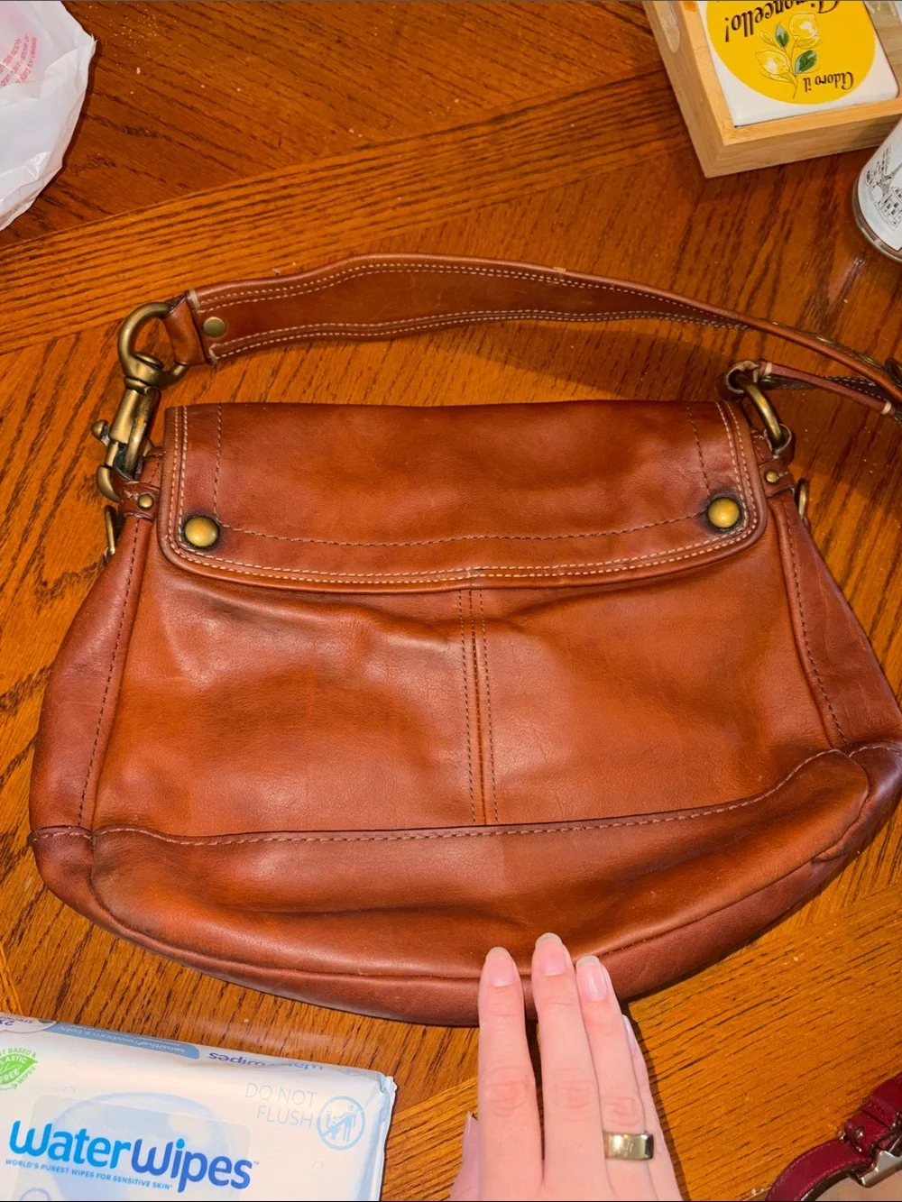 Coach 65th Anniversary Legacy Ali Flap Shoulder Bag Whiskey Vachetta 11134